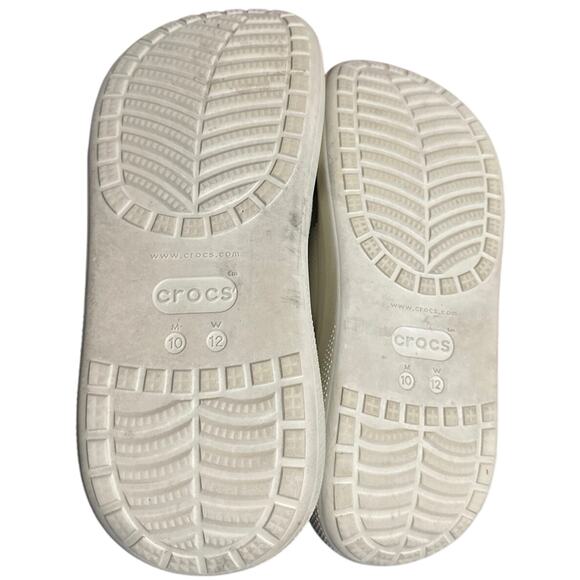 Crocs Platform Mega Crush Bone Mens 10/ Women 12Classic Crush Clog Sandals Shoes - Picture 5 of 8